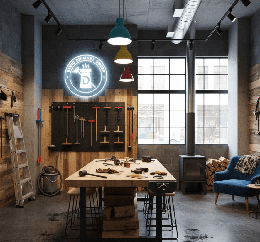 David Chimney Sweep workshop with professional tools